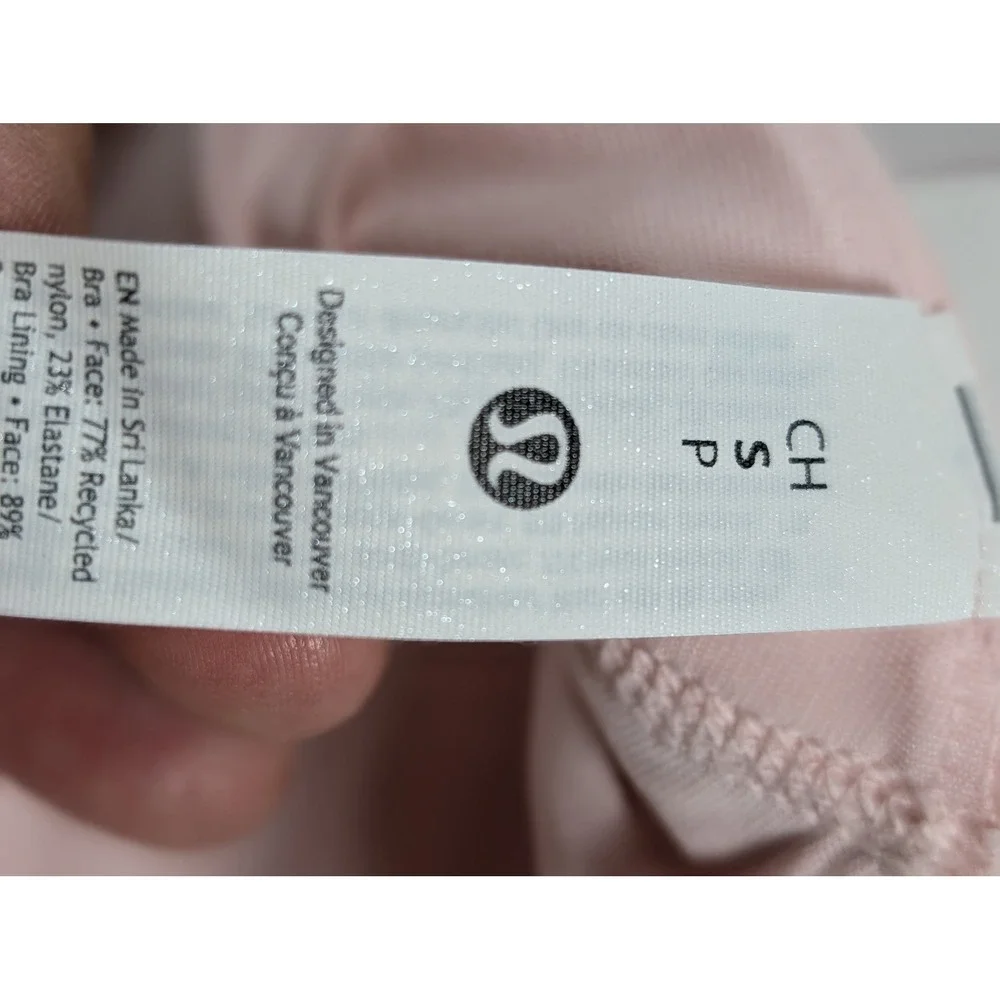 Lululemon Energy Bra Evolve Pink Peony Strappy Sports Bra LW2EHVS Size S NEW
